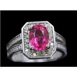6.67ct Pink Tourmaline 14K White Gold Ring