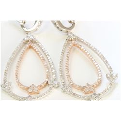 14K WHITE AND ROSE GOLD EARRING9.74GRAM /DIAMOND 3.60CT /#R8003