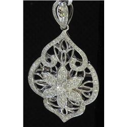 18K WHITE GOLD DIAMOND PENDANT:7.55 GRAMS/DIAMOND:0.88CT