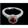 Image 1 : 0.98ct Ruby 14K White Gold Ring