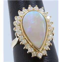 Opal:3.4ct/14K Ring:6.64g/Diamond:0.98ct