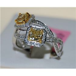 1.04ct Fancy Diamond 18K White Gold 5.25gm Ring