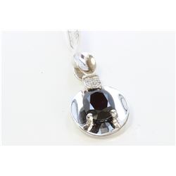 14K WHITE GOLD PENDANT:4.6g/Diamond:0.06ct/Sapphire:4.24ct