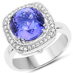 4.96ct Tanzanite 14K White Gold Ring