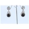 Image 2 : 14K WHITE GOLD EARRING:11g/Diamond:0.75ct/BLUE Sapphire:11.35ct