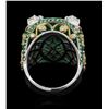 Image 2 : GIA 9.23CT NATURAL COLOMBIAN EMERALD 18K PLATINUM RING