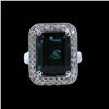 Image 4 : 12.90CT NATURAL INDICOLITE TOURMALINE 14K WHITE GOLD RING