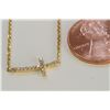 Image 1 : 14K YELLOW GOLD CROSS PENDANT WITH CHAIN :2.04g/Diamond:0.07ct