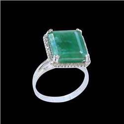 7.82CT NATURAL COLOMBIAN EMERALD14K W/G RING