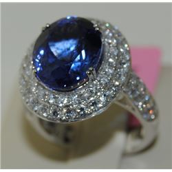 8.47ct Tanzanite 18K White Gold 8.33gm Ring
