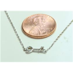 14K WHITE GOLD PENDANT WITH CHAIN 1.7g/Diamond 0.01ct