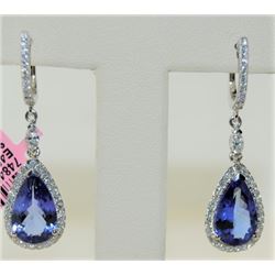 7.37ct Tanzanite 18K White Gold 7.85gm Earring