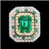 Image 1 : GIA 10.70CT NATURAL COLOMBIAN EMERALD 18K WHITE AND YELLOW GOLD RING