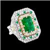 Image 2 : GIA 10.70CT NATURAL COLOMBIAN EMERALD 18K WHITE AND YELLOW GOLD RING