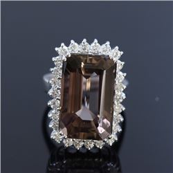 18.33ct Bi-color Tourmaline 14K White Gold Ring
