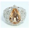 Image 1 : IMPERIAL TOPAZ 4.70CT 14K WHITE GOLD RING 9.09GRAM  DIAMOND 1.05CT