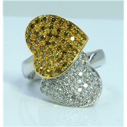 YELLOW DIAMOND 0.76CT 14K WHITE GOLD RING