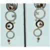 Image 2 : BROWN DIAMOND 0.77CT 14K WHITE AND ROSE GOLD EARRING 8.60GRAM DIAMOND 1.04CT