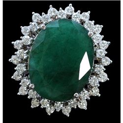 19.48ct Emerald 14K White Gold Ring