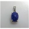 Image 1 : 6.19ct Tanzanite Cabochon 14K White Gold Pendant