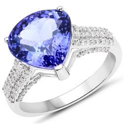 4.49ct Tanzanite 14K White Gold Ring