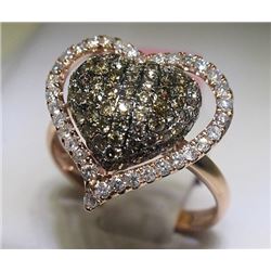 1.43ct Brown Diamond 18K Rose Gold 4.75gm RING