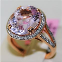 KUNZITE 9.59ct 14K Rose Gold 5.25gm Ring