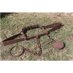 Wolf Trap (Possibly Bear) Offset Jaws, 28” Long, Drag Chain