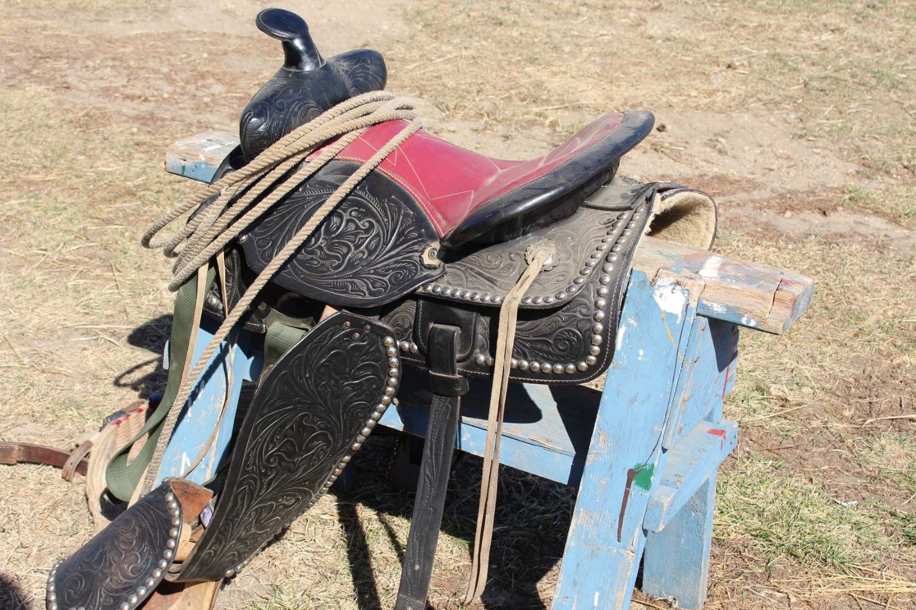 Black Leather Saddle 15”