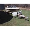 Image 1 : 15’ Saint Maurice Boat And Trailer, Johnson 60HP Motor, Fuel Tanks, Canapy, Fish Finder (1MUO3528M8)