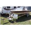 Image 2 : 15’ Saint Maurice Boat And Trailer, Johnson 60HP Motor, Fuel Tanks, Canapy, Fish Finder (1MUO3528M8)