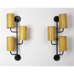 JEAN ROYÈRE PAIR OF THREE-ARM WALL APPLIQU...