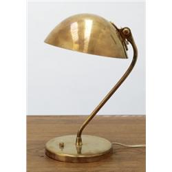PAAVO TYNELL DESK LAMP, 1940s brass, shade...
