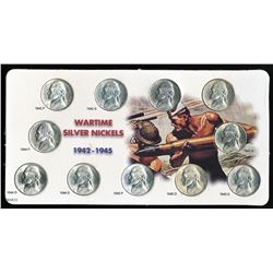 U.S. 1942 - 1945 Silver Wartime Nickels Complete Set