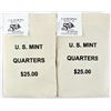 Image 1 : Lot of (2) $25.00 California State Quarter Mint Bags Philadelphia & Denver Mints