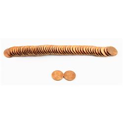 Lot of (50)  U.S. 1945-S  B.U. Lincoln Cents RED  (Original roll)