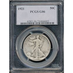 U.S. 1921 Walking Liberty Half Dollar PCGS G06