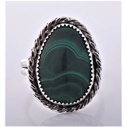Native American Sterling Silver Malachite Rope