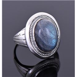 Native American Black Moonstone Sterling Silver