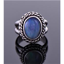 La, Blue Black Moonstone Sterling Silver Ring.