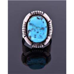 Naka Sterling Native American Blue Turquoise Ring