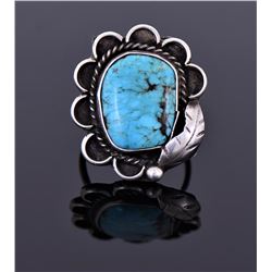 Large Native American Blue Turquoise Ring