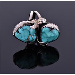Native American Turquoise Ring Signed ES