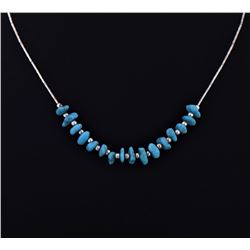 Southwest Turquoise And Sterling Silver Necklace.
