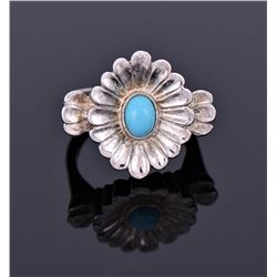 Sterling And Blue Turquoise Ring