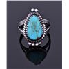 Image 1 : Sterling And Blue Turquoise Ring Signed.