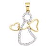 Image 1 : 0.12 CTW Diamond Guardian Angel Heart Pendant 10KT Yellow Gold - REF-10W5K