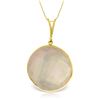 Genuine 17 ctw Rose Quartz Necklace Jewelry 14KT Yellow Gold - REF-44Z4N