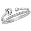 Image 1 : 0.15 CTW Diamond Heart Bisected Stackable Ring 10KT White Gold - REF-20H9M