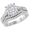 0.99 CTW Princess Diamond Soleil Bridal Engagement Ring 14KT White Gold - REF-119X9Y